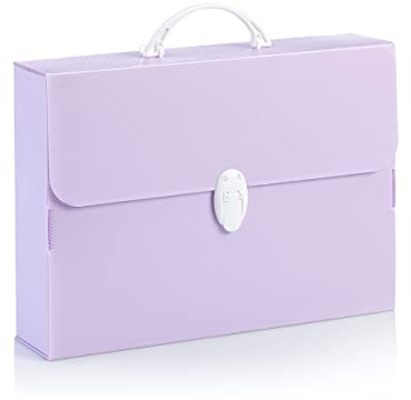 B-Case Valigetta Every Line Pastel Lilla Pastello in Polipropilene Alveolare, Formato 27 x 37.5 x 8 Cm, Maniglia Arrotondata e Una Chiusura Bianche
