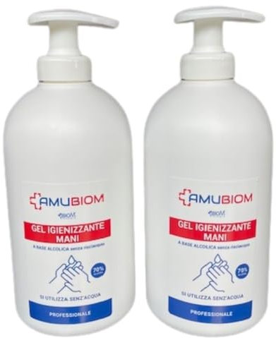 BioM Laboratorio della Natura - Gel Igienizzante Mani con 70% Alcool, Glicerina e Profumo di Limone - Antibatterico Senza Risciacquo, Idratante e Veloce Asciugatura - 2x500ml
