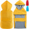 LeerKing Hunderegenmantel mit weichem Futter Regenjacke Wasserdicht Regenmantel Hund für kleine, mittlere und große Hunde Länge 11 bis 71 Gelb XS