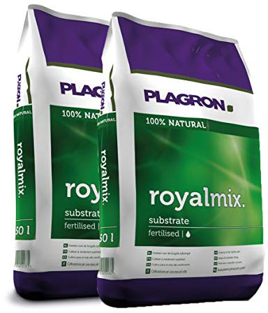 PLAGRON | Pack 2X50L | Terreau ROYALMIX | Made in Holland | Floraison et Fructification | avec Perlite et Lombricompost | Terreau Universel | Amsterdam | AUXINE Jardinerie Alternative©