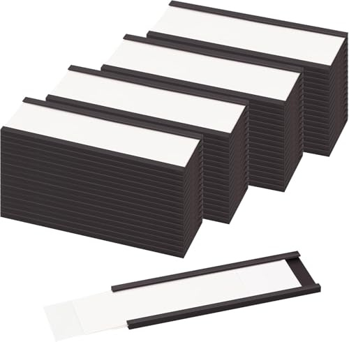 LLPT Magnetische Etikettenhalter | 50 Stück | 25MM x 75MM | Beschreibbare Magnet-Etiketten für Schule Büro Whiteboards Kühlschränke Magnettafeln (MH2175)