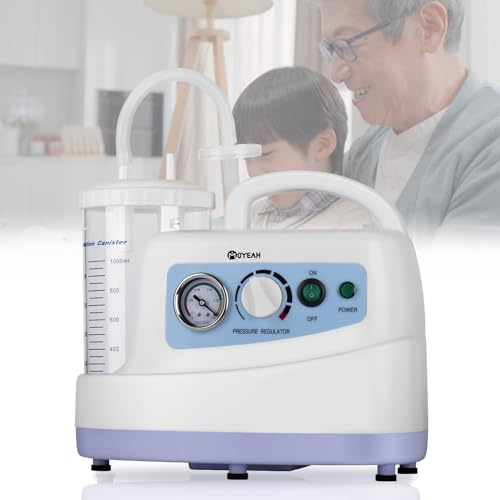 ZIXIAOS Machine D'aspiration Portable, Machine De Sécrétion De Mucus Domestique, Pompe D'aspiration D'expectorations électrique, Pompe D'aspiration De Gorge pour Machine Adulte avec Outil