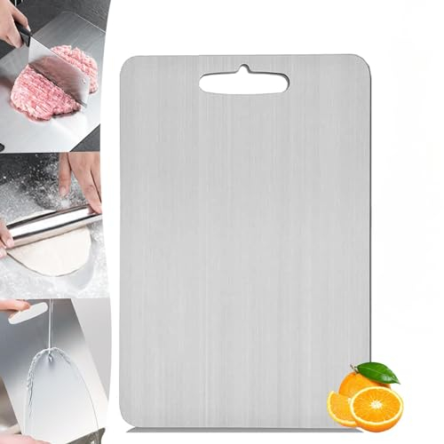 Titan-Schneidebretter - 100% Reintitan-Schneidebretter für die Küche - Schneide Hygiene & Haltbarkeit, mit rutschfestem Design für Fleisch, Obst & Gemüse (11 Zoll * 15,4 Zoll)