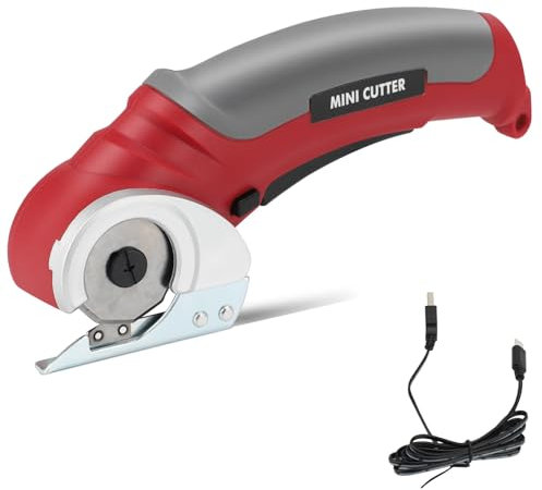 Tijeras Inalámbricas, Cortador de Tela con Interruptor de Seguridad, Hoja de Acero SK5, Cómodas Tijeras Eléctricas Ligeras para Manualidades, Velocidad de 240 Golpes/min para