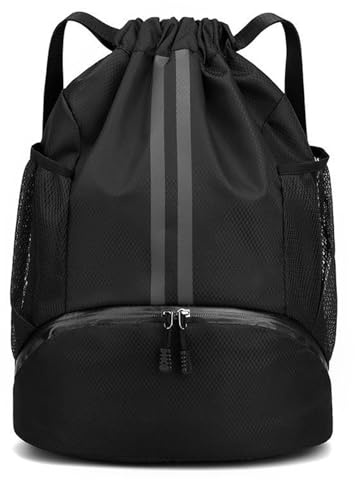 Sacca sportiva di grande capacità, impermeabile, brand per product_type moda, color nero, 32x16x47cm