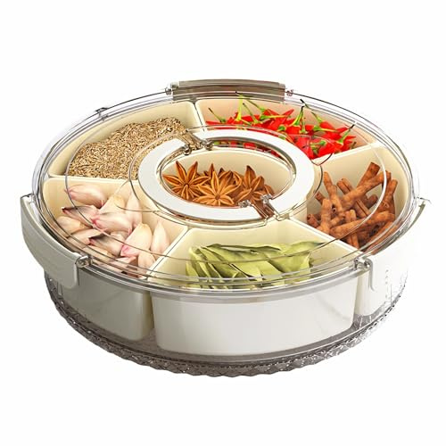 Alleshelfer Boîte à goûter avec compartiments, assiette à collation de 30,5 cm avec couvercle, organisateur pour bonbons, légumes, biscuits, noix, légumes, desserts, fruits