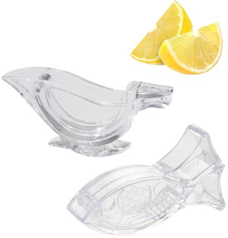 OHREN 2 Pièces Presse-Citron Manuelle, Presse-Agrumes Portable, Presse-Fruits pour Oranges, Citrons, Grenades, Matériau Acrylique pour Cuisine et Bar (Transparent)