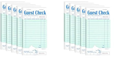 NJTHNTJR Lot de 10 carnets de chèques d'invités, bloc-notes de serveur pour restaurant, carnet de chèques de serveur, carnet de commande de restaurant 50 feuilles/paquet