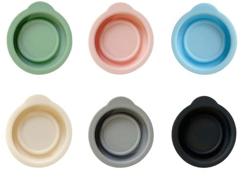 6pcs Silicone Milk Bottle Tops – 48mm Reusable Caps for Glass Milk Bottles – Colorful Lids Fit Stanpac & Libbey Bottles – Leakproof BPA-Free Bottle Tops