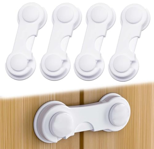 MUNZE Blocca Cassetti Per Bambini 8 Pezzi Bianco Standard Adesivo Potente Sportelli Frigoriferi Armadi