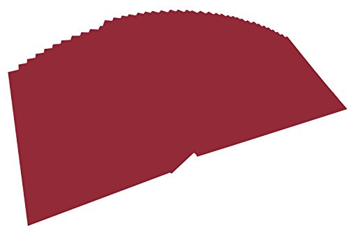folia 6422 – lerpapper mörkröd, DIN A4, 130 g/kvm, 100 ark – för pyssel och kreativ design av kort, fönsterbilder och för scrapbooking