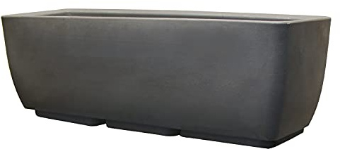 RTS Home Accents 30 Urban Rectangular Garden Planter, Graphite - Stylish, Durable, and Weather-Resistant Planter for Outdoor Gardens, Patios, and Urban Spaces