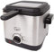 Quest 34250 1.5 Litre Stainless Steel Deep Fat Fryer / 130-190°C Adjustable Temperature/Lid Cover & Viewing Window/Easy Clean with Removable Basket / 900W / Ideal For Fried Chicken, Chips & More
