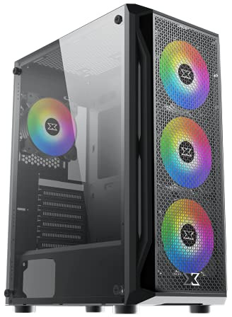 Xigmatek Boîtier Moyen Tour ATX Gaming X RGB avec Panneau Vitré, Noir EN46621