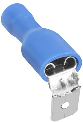 Heschen 25 Pezzi Capocorda a Sertire Piggyback, 16-14 AWG, 1,25-2,5 mm², Connettori Elettrici Isolati a Sgancio Rapido, Blu