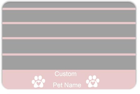 Personalisierte Futtermatte für Hunde und Katzen – rutschfest & Einfach zu Reinigen – Futternapf-Unterlage für Haustiere – Große Fressnapf-Matte für Hund und Katze(gestreift)