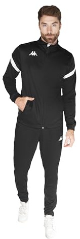 Kappa Dalcito Tuta da ginnastica, Nero / Bianco, L Unisex - Adulto