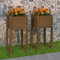 WIFESE JardinièRes 2 Pcs Marron Miel 40x40x81 Cm Bois Massif De Pin Jardinieres Exterieur JardinièRe sur Pieds Potager Bac A Fleurs Rectangulaire Potager Surleve Jardiniere Bois