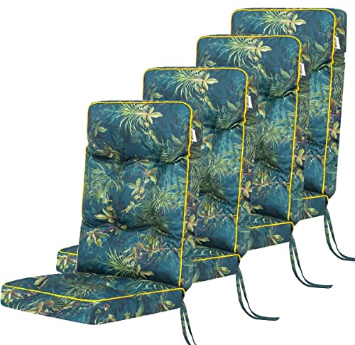 shivler Gartenstuhlauflage Sitzkissen Gartenstuhl Auflage Stuhlkissen Stuhl Sitzauflage Kissen für Gatrenstuhle Sessel (4 Stck., Grünes Grass)