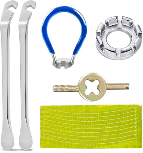 KARELLS 5 Stück Speichenschlüssel Fahrrad aus Stahl, Fahrrad Speichenschlüssel, Fahrrad Speichenschlüssel Professionelle, Fahrrad Speichenschlüssel aus Stahl, für Fahrrad, Leichtes Elektrofahrzeug