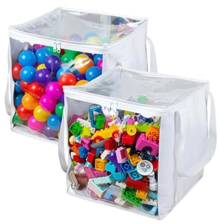 Lot de 2 sacs de rangement pour jouets de société, avec fermeture éclair, organisateur de rangement pour jouets d', étanche