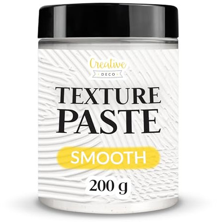 Creative Deco Pasta Estructural de Textura Suave 200g | Pasta Blanca para Proyectos Artísticos para Pintura Acrílica | Fácil de Usar con Espátula para Crear Efectos 3D, Estructuras, Texturas