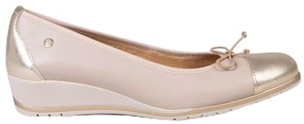 miMaO Zapatos con cuña Nude y Puntera Dorada EU 40