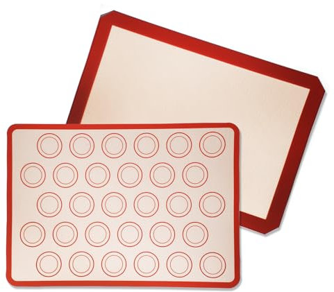 Set de 2 Tapis de Cuisson Silicone Professionnel - 30x40 cm, Antiadhésif et Durable - Idéal pour Four, Pâtisserie, Étaler la Pâte, Idéal pour Pâtisserie, Pain, Biscuits, Macarons