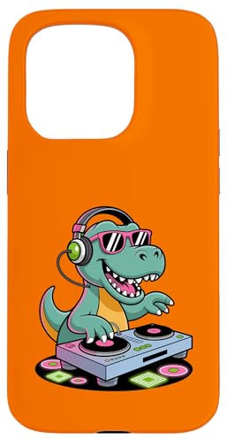 Tocadiscos DJ Dino Funny Music Lover Dinosaur Vibes Carcasa para iPhone 15 Pro