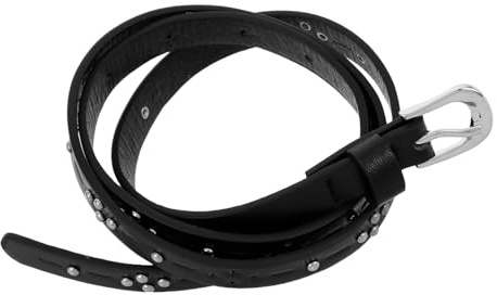 Ipetboom Cintura Donna Sottile Punk in Finta Pelle Nero Borchie Rivettate Design Traforato Resistente per Incontri Casual e Outfit Vintage alla Moda