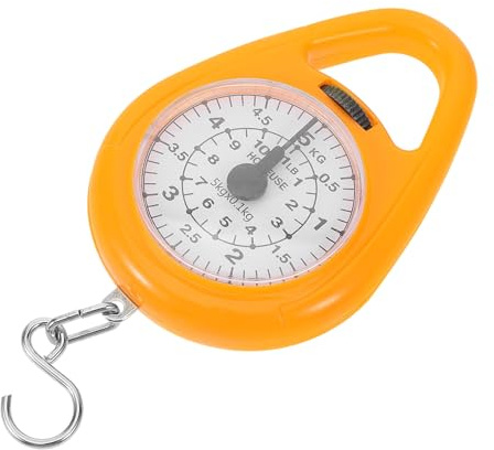 CAXUSD Báscula de Resorte Mecánica Pequeña para Equipaje Báscula de Mano Portátil Gancho Color Naranja Brillante para Viaje y Equipaje Herramienta de Peso Precisa