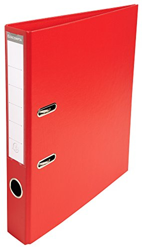 Exacompta 53545E Premium PP-Ordner Prem´Touch. 5 cm schmal DIN A4 Kunststoffbezug außen Papierbezug innen Rückenschild austauschbar Ringordner Aktenordner Briefordner Plastikordner rot
