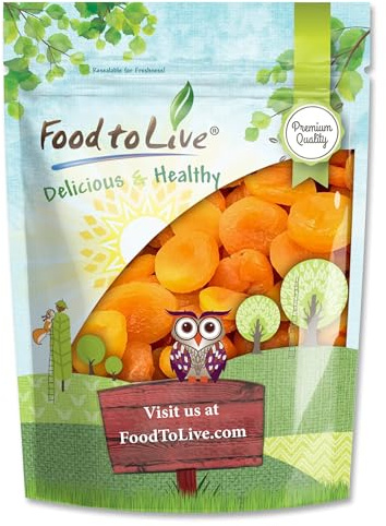 Food to Live - Dried Apricots, 1 Pound Kosher, Vegan, Bulk, Product of Turkey