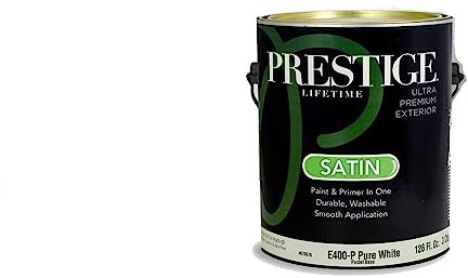PRESTIGE Exterior Paint and Primer In One, 1-Gallon, Satin, White