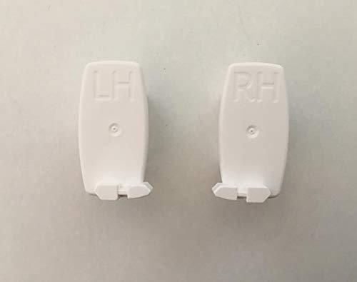 Blindspares Locking End Cap Set roller blinds bottom bar - White