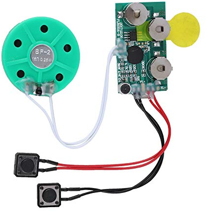 Diyeeni Cartes de Vœux Bricolage Module Sonore avec Rallonge, Puce Sonore de Carte de Voeux avec 4 Minutes de Musique Enregistrement Sonore de Voix, 3 Boutons, 8 Ω, 0,25 W Haut-Parleur