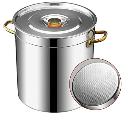 Seau À Soupe De Soupe En Acier Inoxydable De 10-70L, 304, 304, Godet À La Casserole/À Huile Avec Couvercle Pour Poêle À Gaz/Cuisinière À Induction Marmites (Size : 10L)