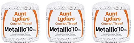 Aunt Lydia Yarn, Cotton, White/Pearl, Pack of 3
