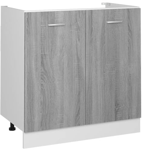 vidaXL Spülenunterschrank Lyon Grau Sonoma 80x46x81,5 cm Holzwerkstoff