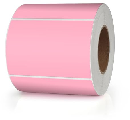 Meitaat rosa rektangulära klistermärken 76 x 50 mm färgkodning självhäftande etiketter flyttbar rulle avtagbar 500 stycken