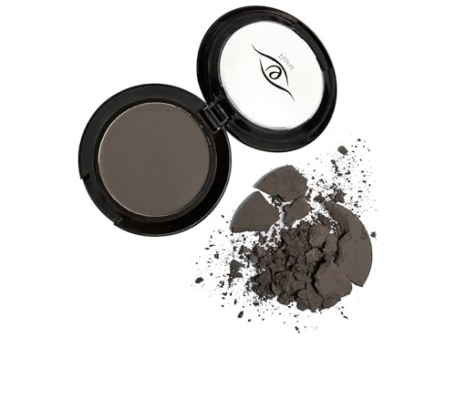 Eye Embrace Gray Eyebrow Powder, Hair Powder, Root Cover-Up – Waterproof, Cruelty-Free (Flora dark brown-gray)