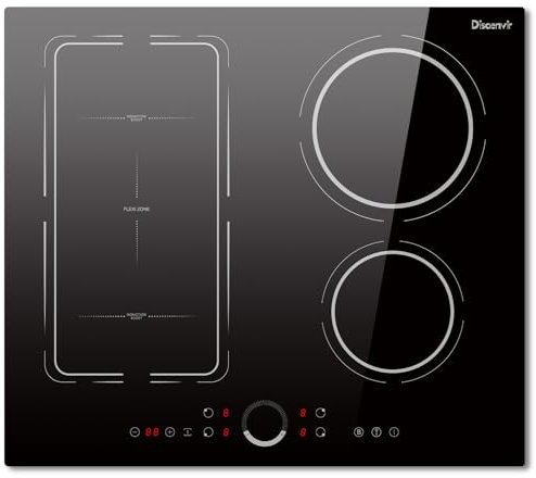 Disaenvir Kochfeld Induktion 4 Platten 60cm Autark 7200W, Einbau Flex Induktionsfeld 220v, Autarkes Induktionskochplatte Funktion Boost, 9-Leistungsstufen, Touch Control, Timer, Anti-Touch-Funktion