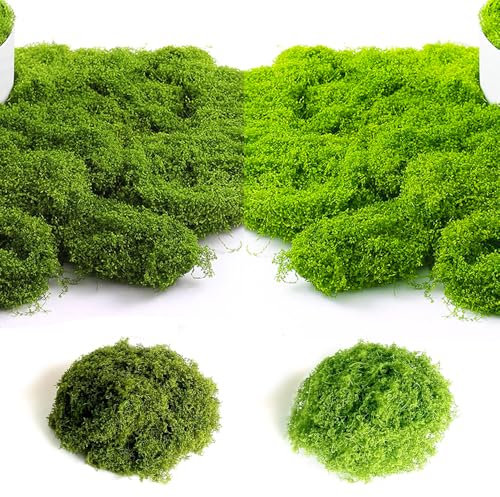 Aiareozy 100g Kunstmoos Zum Dekorieren, Kunstmoos zum Basteln Künstliches Moos Deko, Deko Moos Künstlich für Blumen, Pflanzen, Garten, Rasen, Fake Dekomoos