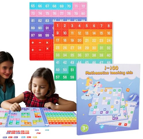 Tablero de números magnéticos, contando 100 para el jardín de infantes - Azulejos de número de imán 1-100,Actividades de aprendizaje preescolar, herramienta de aprendizaje interactiva, imprescin