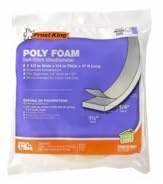 Frost King L344H Poly Foam Self-Stick Weatherseal Tape with Open Cell & Maximum Compression, White 1-1/2in Wide x 1/4in Thick x 17ft Long