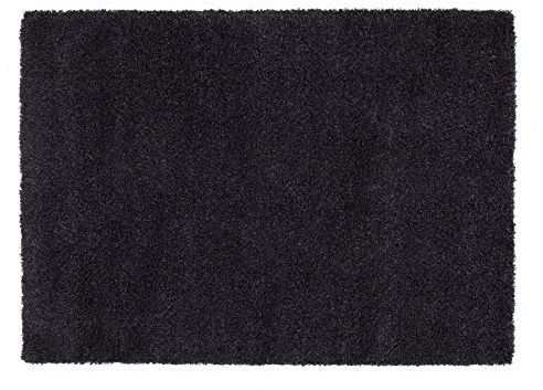 SIDNEY SHAGGY Hochflor Langflor Teppich Wolle in dk.grau, Größe: 120x180 cm