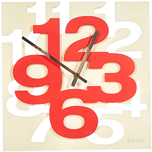 GMMH Moderne Wanduhr mit 3D Effekt (1106), Leise, Kein Lautes Ticken, 32,5 x 35,2 cm, Küche Bad Büro, Wohnraumdeko, Dekorative Uhr, Rund Quadratisch