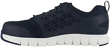 REEBOK WORK IB1030 S1P Excel-ljus aluminiumtå atletisk PR arbetssko, 43, marinblå/vit