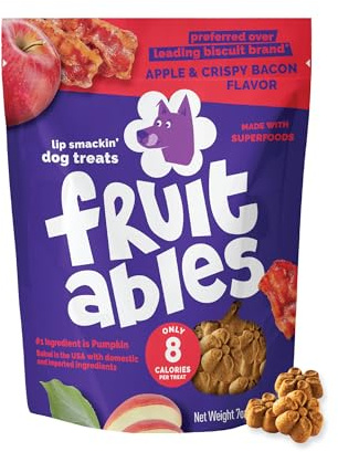 Fruitables Golosinas horneadas para Perros, golosinas saludables de Calabaza para Perros, Bajas en calorías y deliciosas, Libres de Trigo, maíz y Soja, Fabricadas en los Estados Unidos, Sabor a