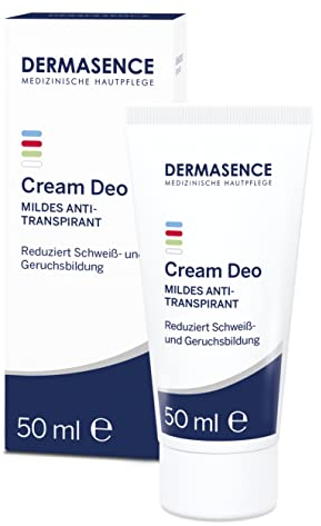 DERMASENCE Cream Deo, 50 ml – parfümfreies Antitranspirant bei starkem Schwitzen, reduziert Achselnässe & Geruch, ideal bei empfindlicher Haut, auch für Hände & Füße geeignet, sanft & wirksam